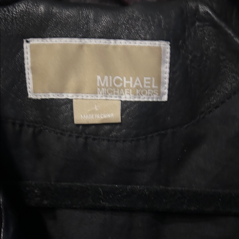 Michael Kors Burgundy and Black Leather Jacket - Picture 2 of 9